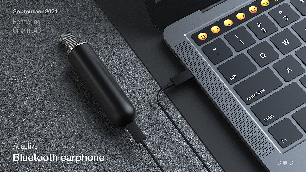 一个蓝牙耳机渲染