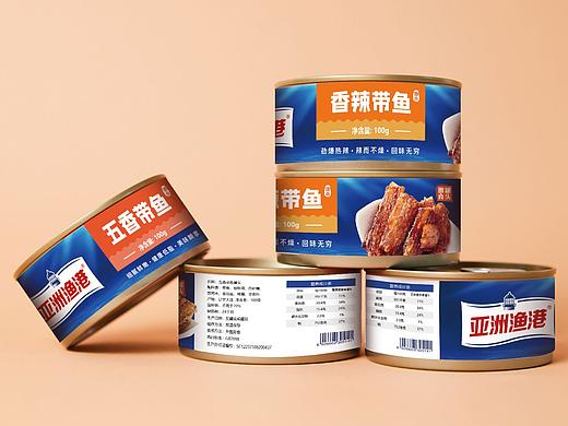 鱼罐头设计瓶贴罐贴黄花鱼带鱼罐头