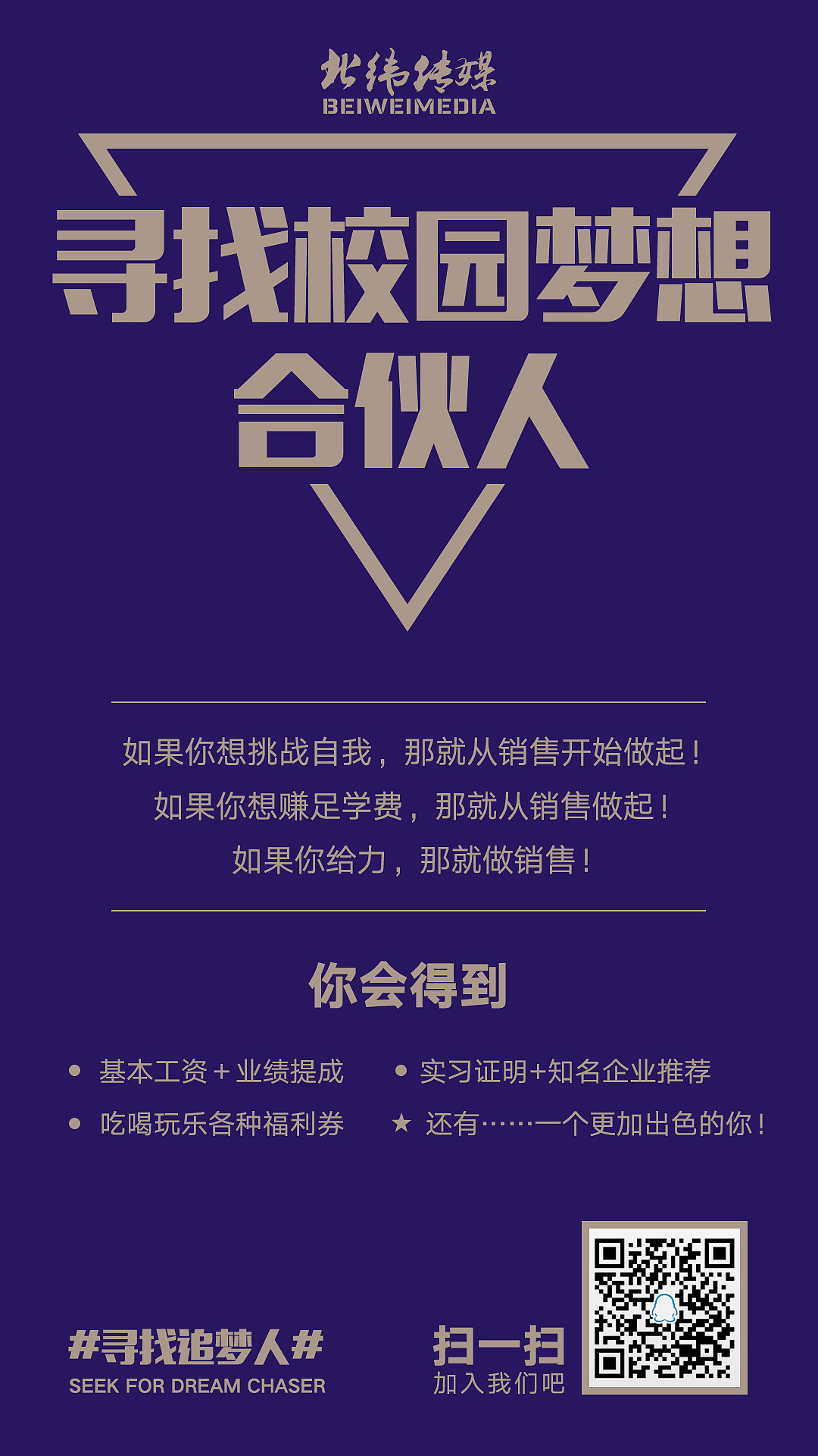 梦想合伙人招聘海报
