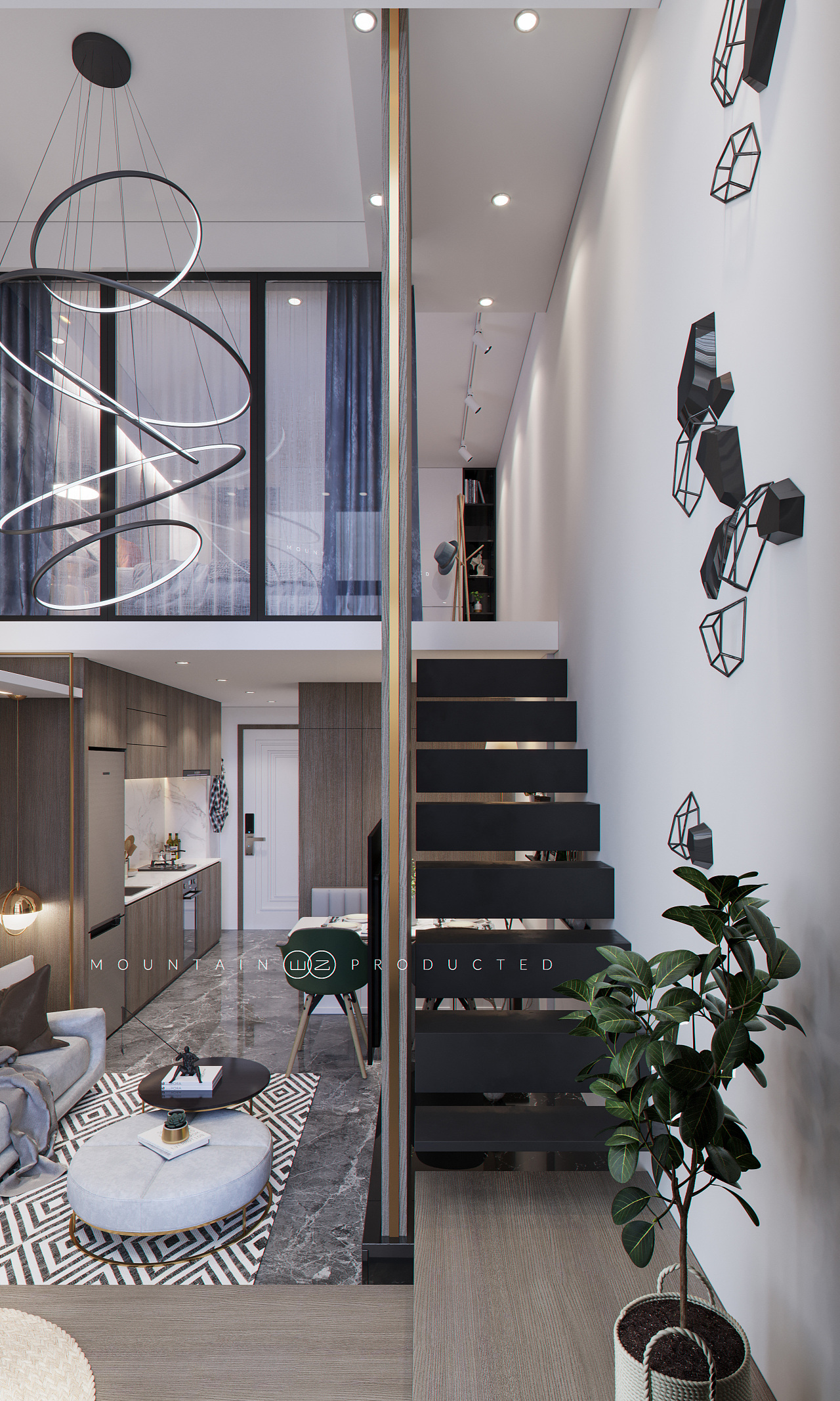 复式客厅 新中式 欧式|空间|家装设计|星禾创意空间设计 - 原创作品 - 站酷 (ZCOOL)