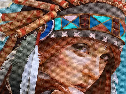 带着酋长帽的纹身女（个人主页-ZMjg0OTY5MTY=） - 创作习作 - 站酷设计师我想去看看世界原创素材 - 站酷ZCOOL