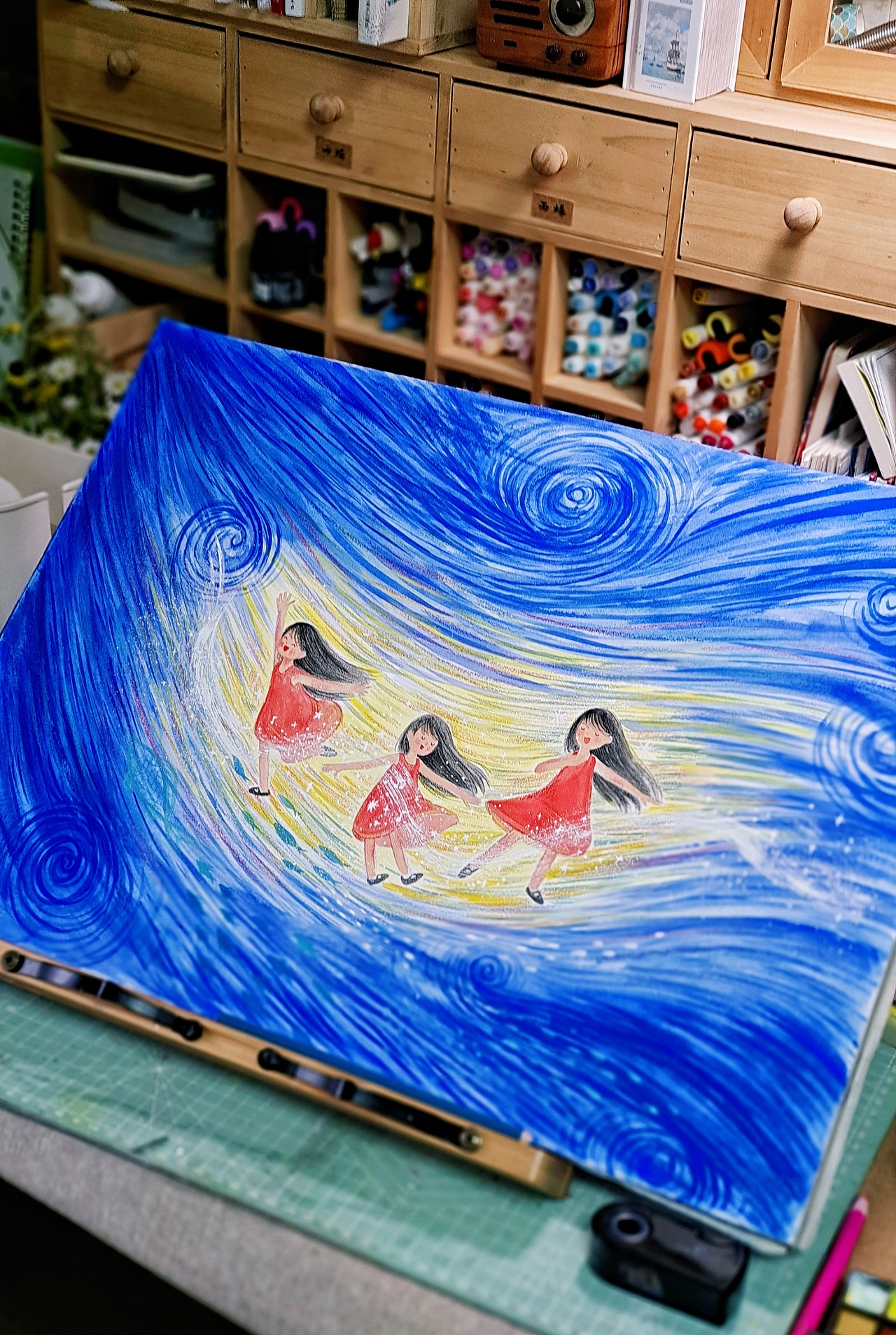 原创插画《星空的舞者》
