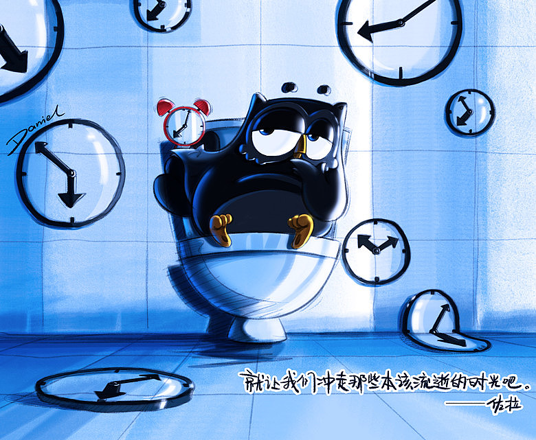 佐拉童话：一只思考人生的猫头鹰（图ZNjQ0OTQ0MA==） - 单幅漫画 - 站酷设计师佐拉Zola原创素材 - 站酷ZCOOL