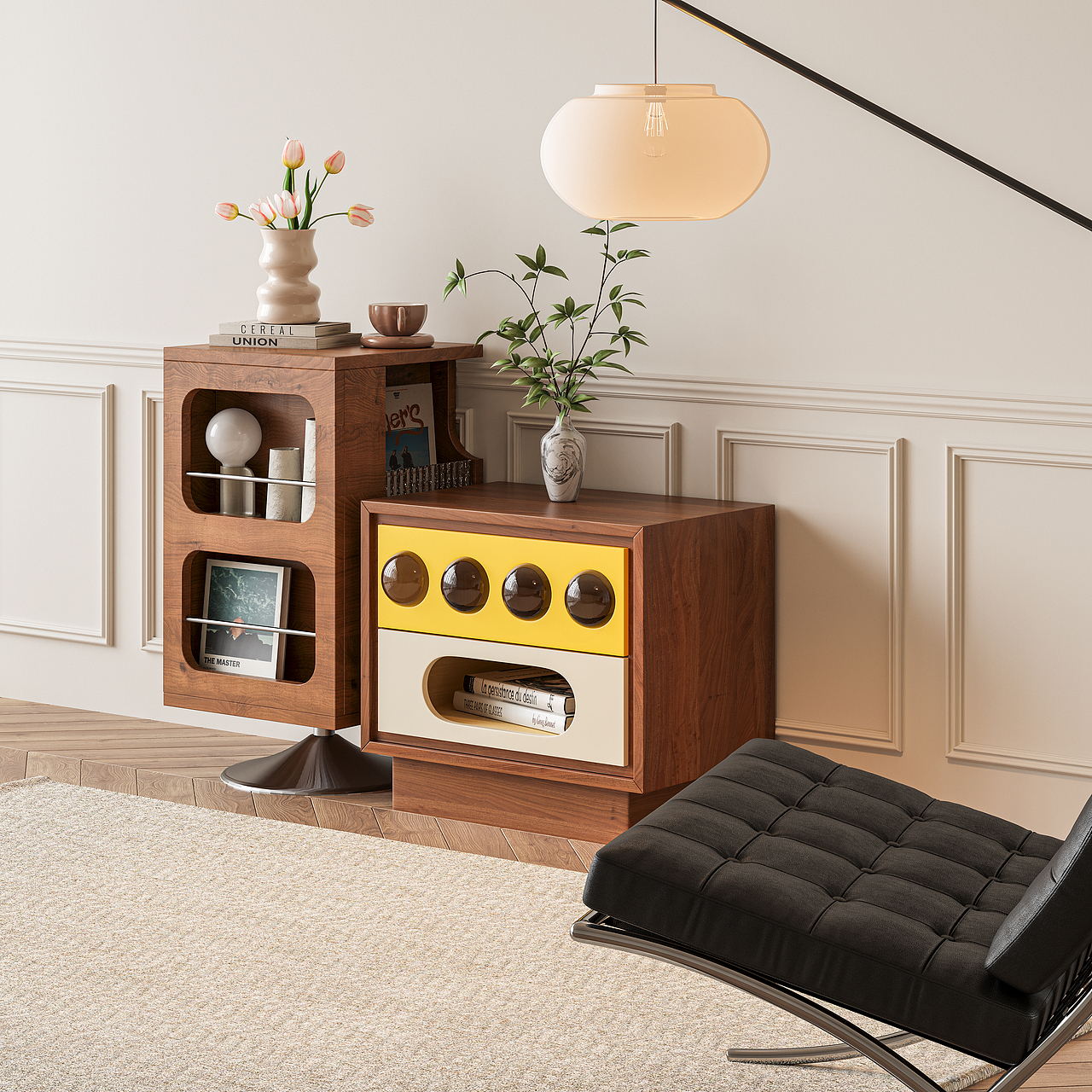 巧克力豆床边柜