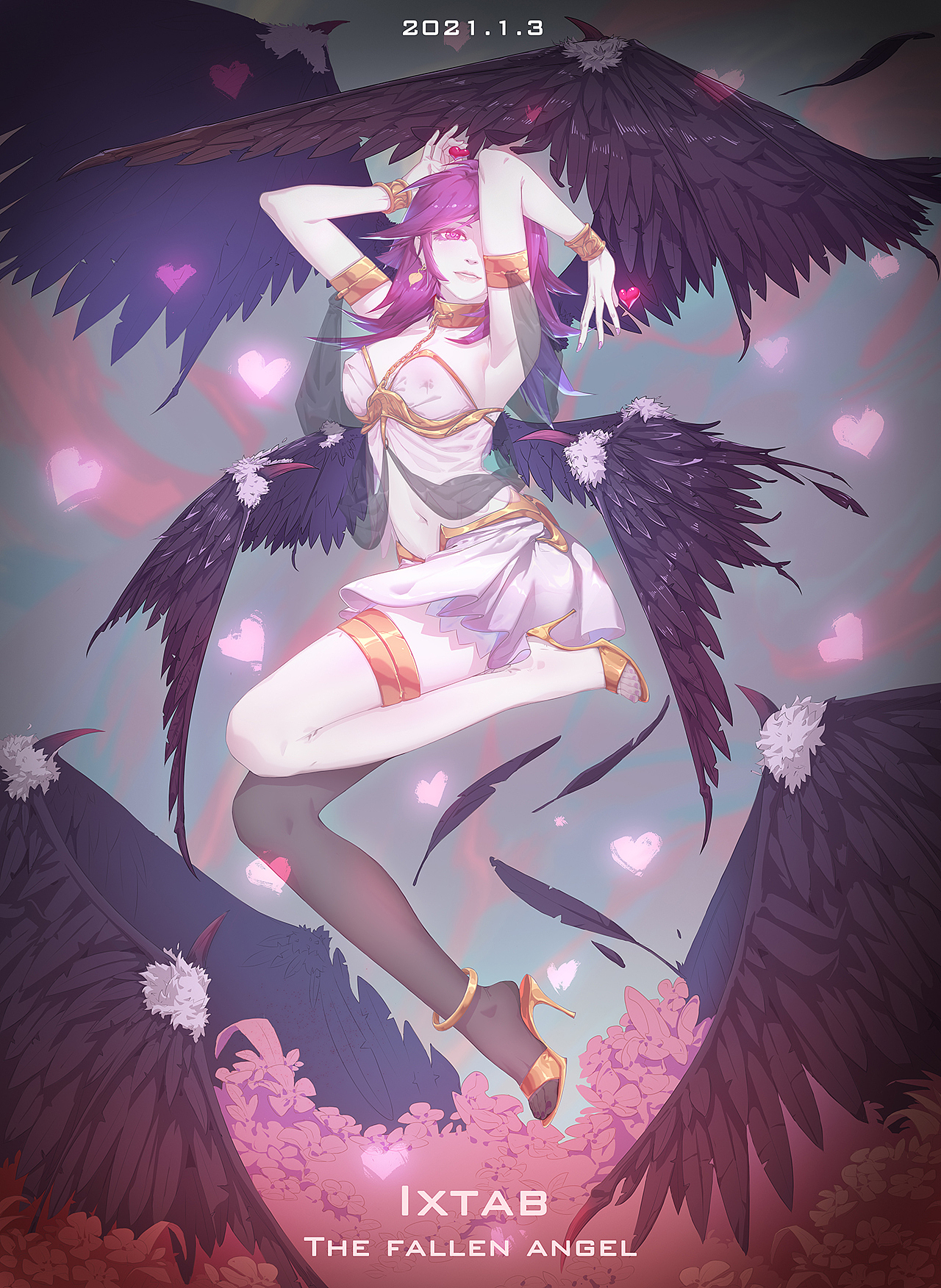 堕天使依希塔布|插画|游戏原画|枣儿枣_原创作品-站酷zcool