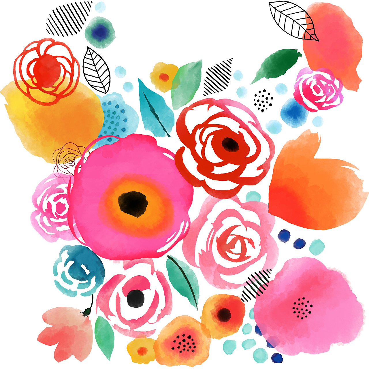 花朵纹样/元素式样 插画