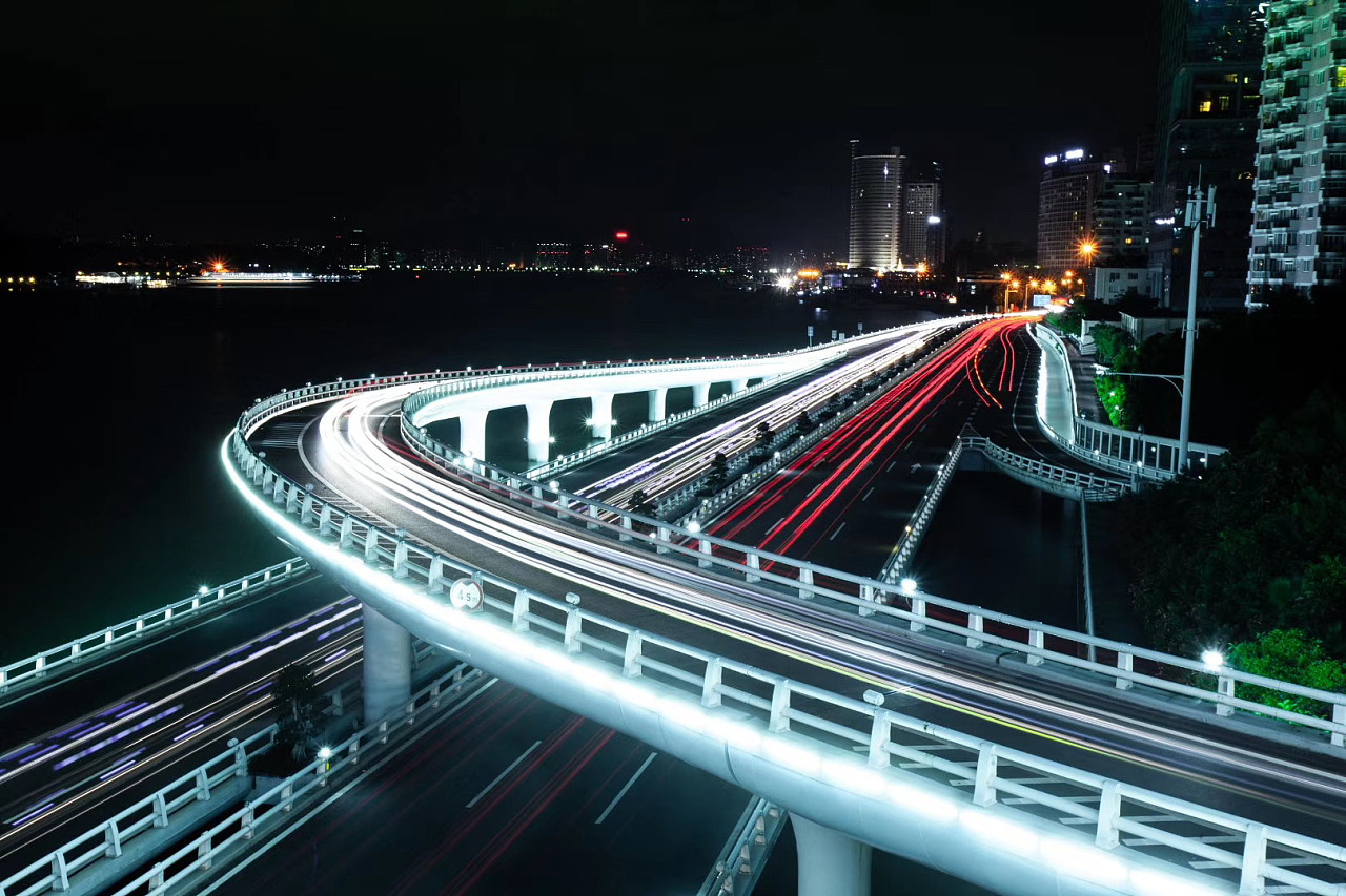 演武大桥夜景图片