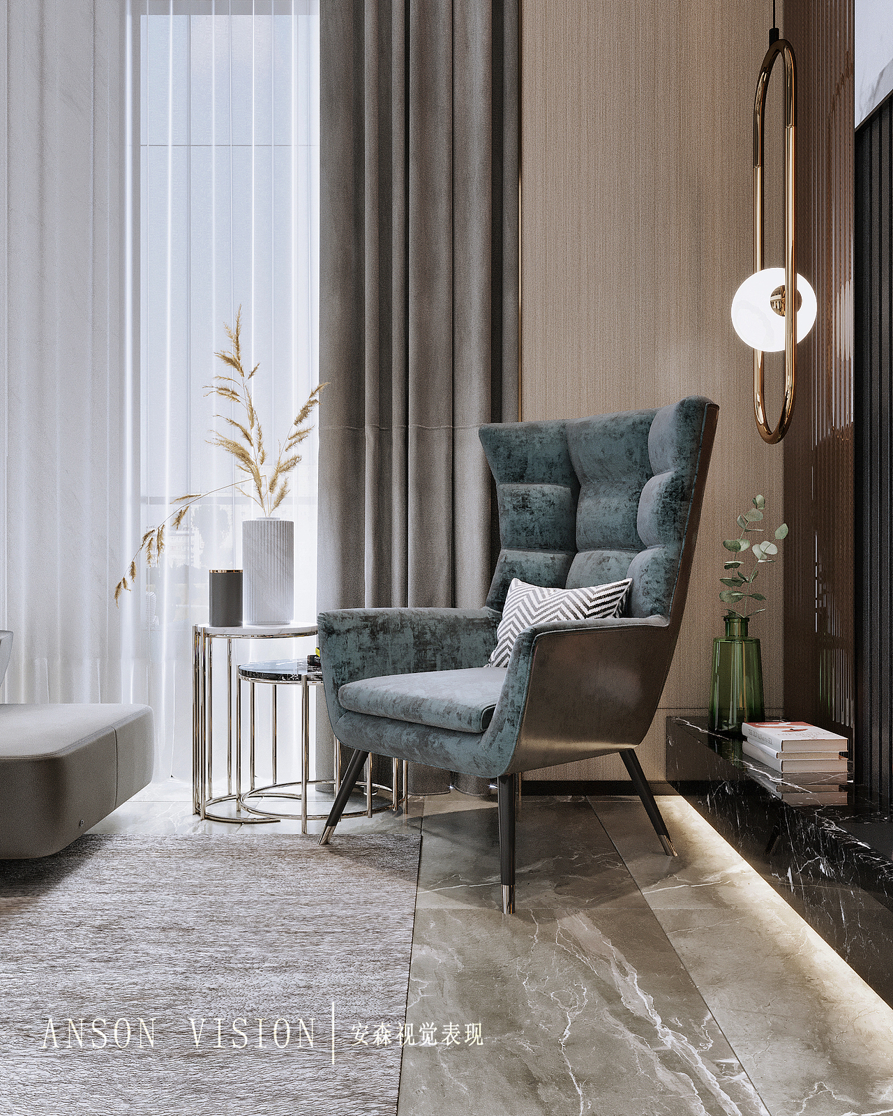 Anson︱高山流水 新中式别墅（图ZMTkyNDYwNzI4） - 家装设计 - 站酷设计师Anson安森视觉原创素材 - 站酷ZCOOL