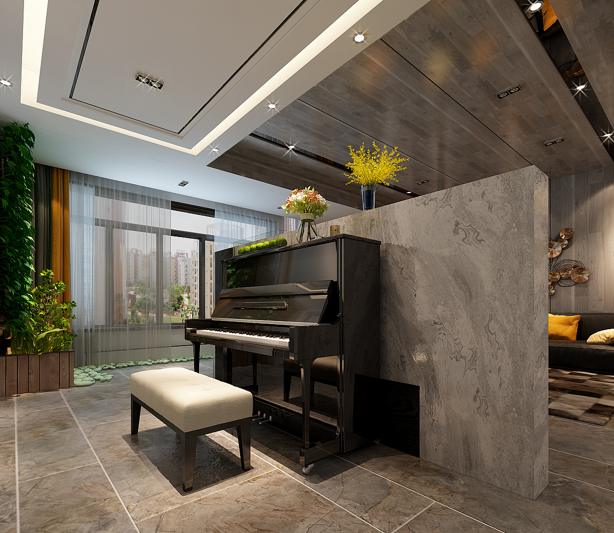 时光的蒂凡尼-财富中心130平现代轻奢装修设计 万泰