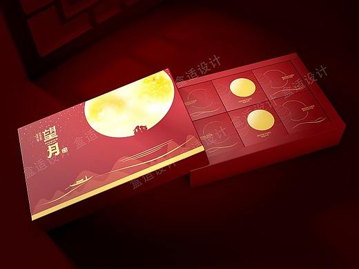 箱盒汇 | ：“望月”中秋月饼礼盒包装设计