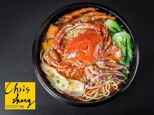 长沙焖锅蟹肉面，手抓海鲜、口味海鲜粉、锡纸花甲粉