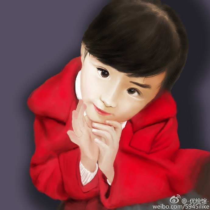 手绘板手绘女儿