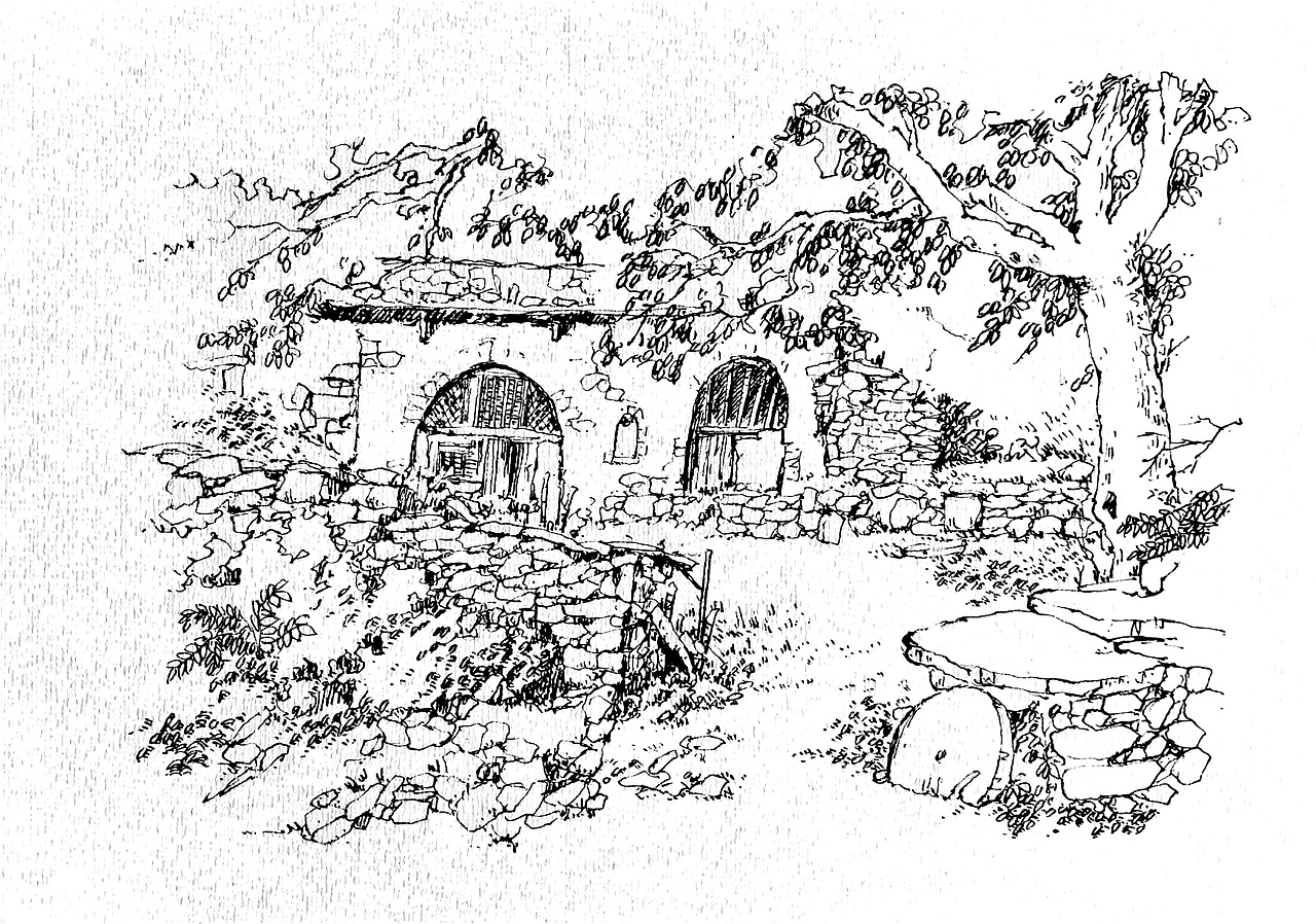 窑洞风景速写（图ZMjYzNTQ0NTAw） - 绘画 - 站酷设计师延杨红钢笔画原创素材 - 站酷ZCOOL