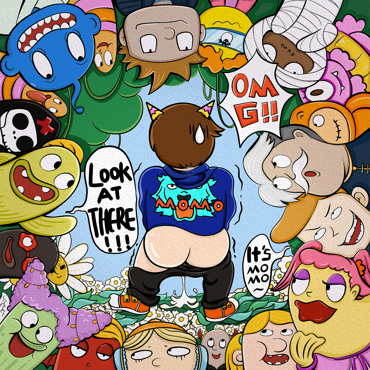 《when I do sth》涂鸦风插画系列（图ZMjM0ODc5ODg0） - 创作习作 - 站酷设计师莫莫不骚原创素材 - 站酷ZCOOL