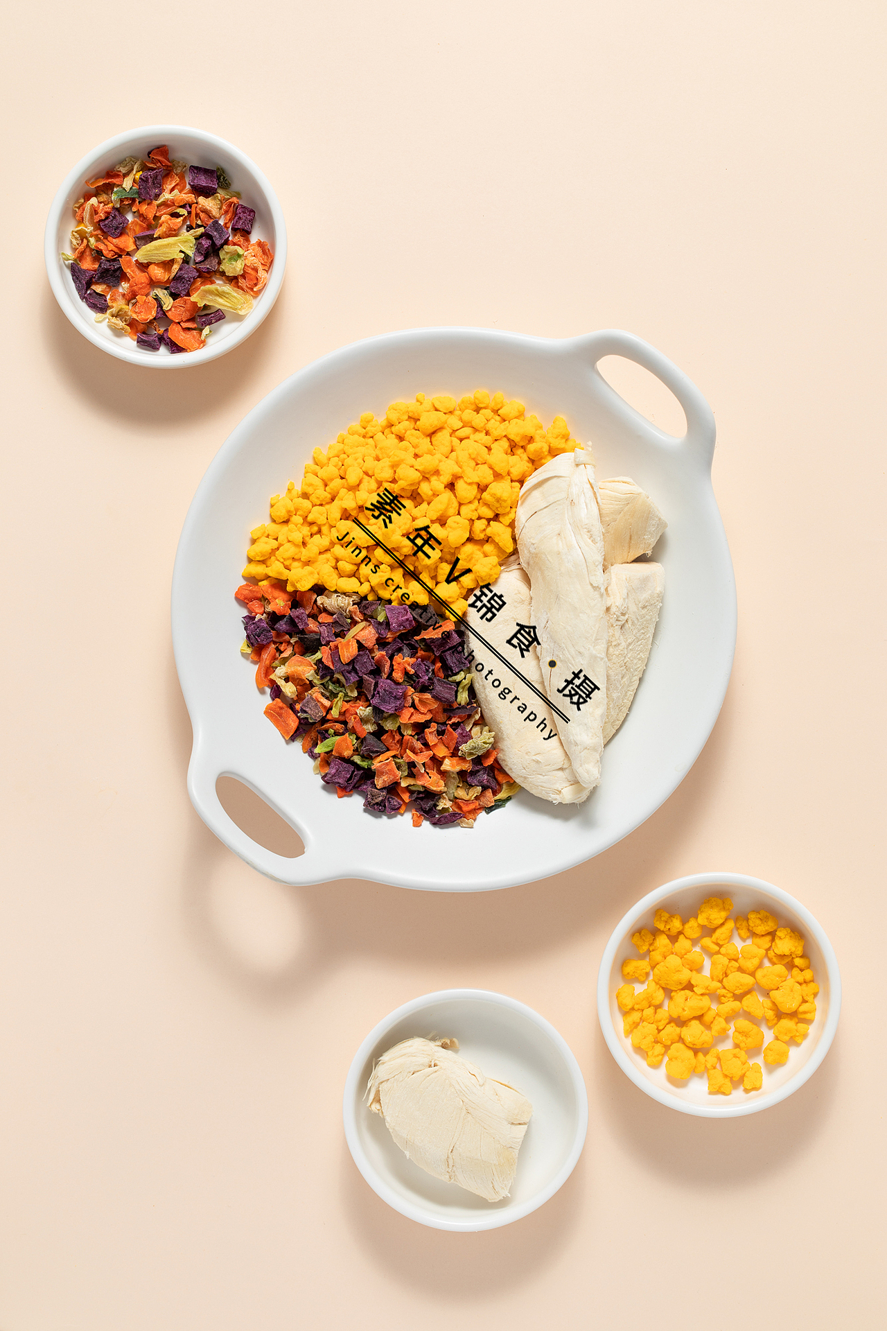 猫狗粮食/宠物零食/鸡肉鱼肉冻干创意拍摄