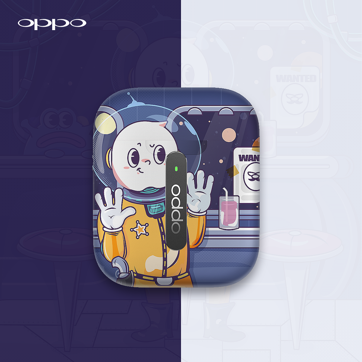 OPPO Enco free 耳机真有一套《小欧之宇宙赏金猎人》（图ZMTkxMjk5OTc2） - 图案 - 站酷设计师空中见原创素材 - 站酷ZCOOL