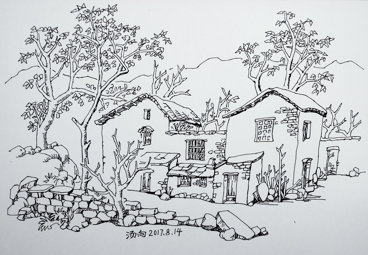 最近作品每幅都有视频教程201708（图ZODg0Nzg4OTY=） - 绘画 - 站酷设计师汤向钢笔画原创素材 - 站酷ZCOOL