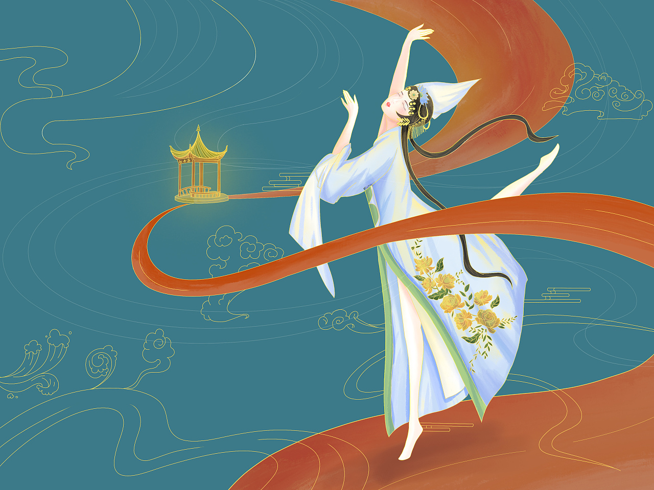 古风国潮插画游园惊梦牡丹亭——niu_p|插画|商业插画|牛腩niu_p - 原