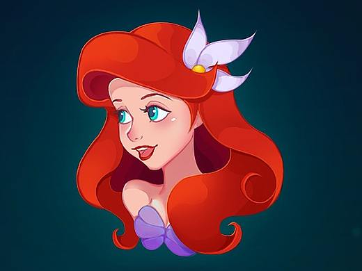 迪士尼公主系列（2）——愛麗兒圖標(biāo)（個人主頁-ZNDM4NTg4MzY=） - 游戲UI - 站酷設(shè)計師漏風(fēng)牙原創(chuàng)素材 - 站酷ZCOOL