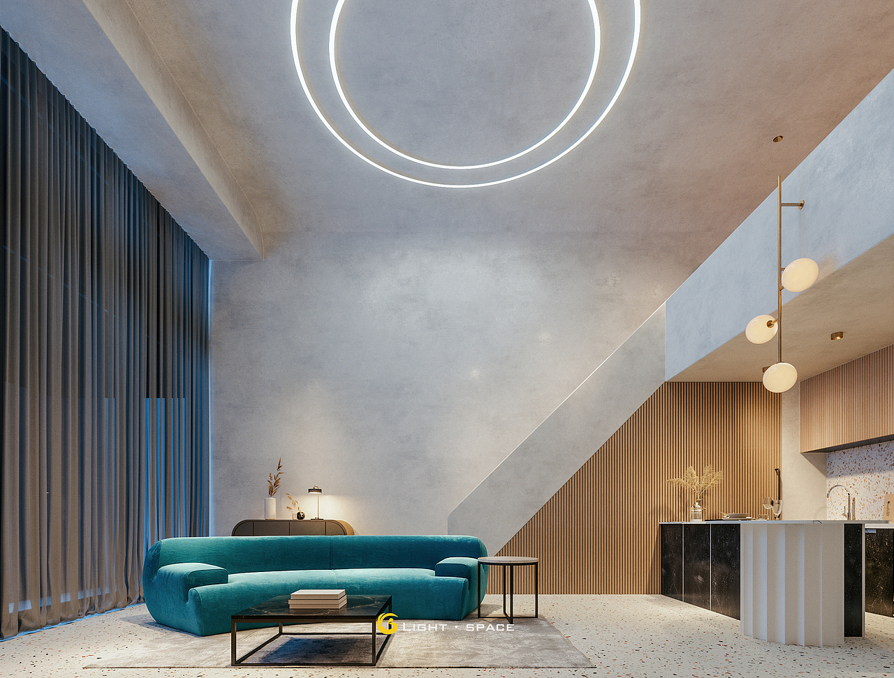 loft 公寓 傍晚的归家之感（图ZMTkwNjI5OTA0） - 家装设计 - 站酷设计师光域社丨GD原创素材 - 站酷ZCOOL