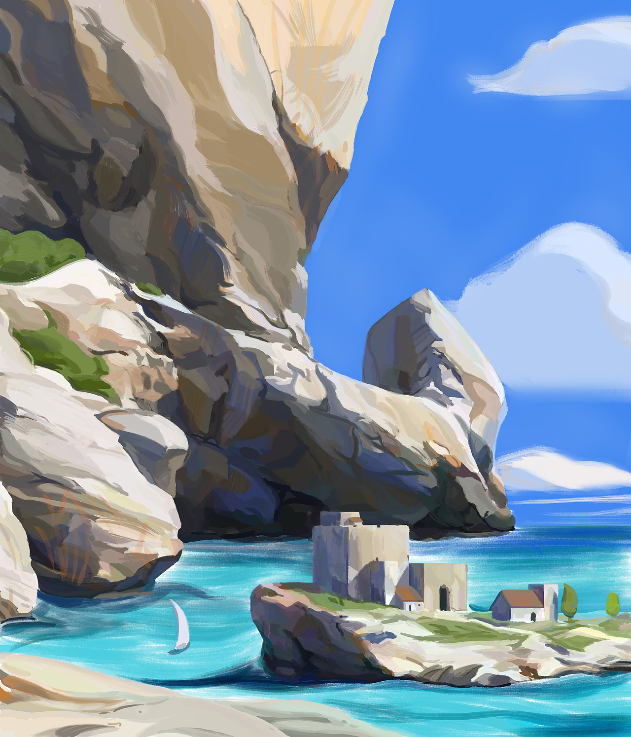 臨摹 山河湖海（圖ZNzY1OTYxNDQ=） - 繪畫 - 站酷設(shè)計師環(huán)玲子原創(chuàng)素材 - 站酷ZCOOL