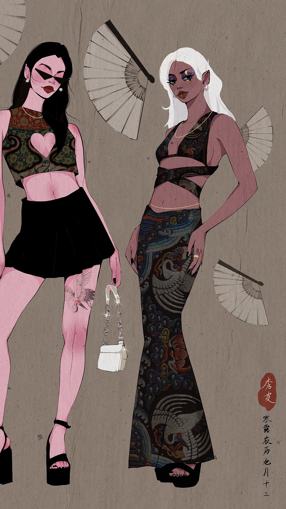 国风人物插画设计（图ZMzIwMTE4Nzg4） - 艺术插画 - 站酷设计师徐秀皮原创素材 - 站酷ZCOOL