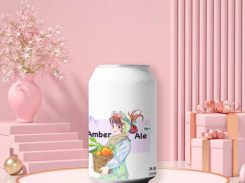 西柚果酒插画设计
