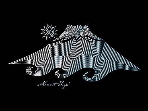 手绘线条著名建筑