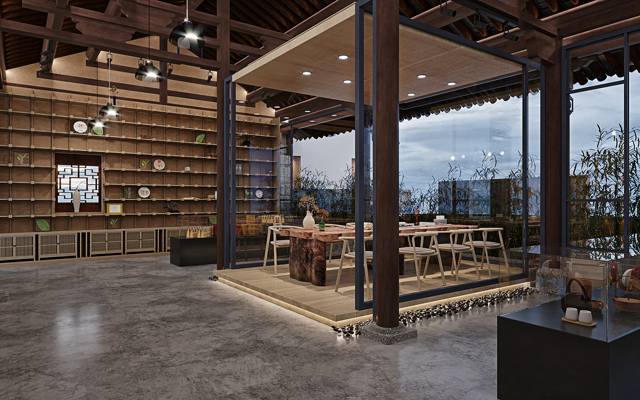 白族茶庄|空间|家装设计|大鱼吃鲨鱼_原创作品-站酷zcool