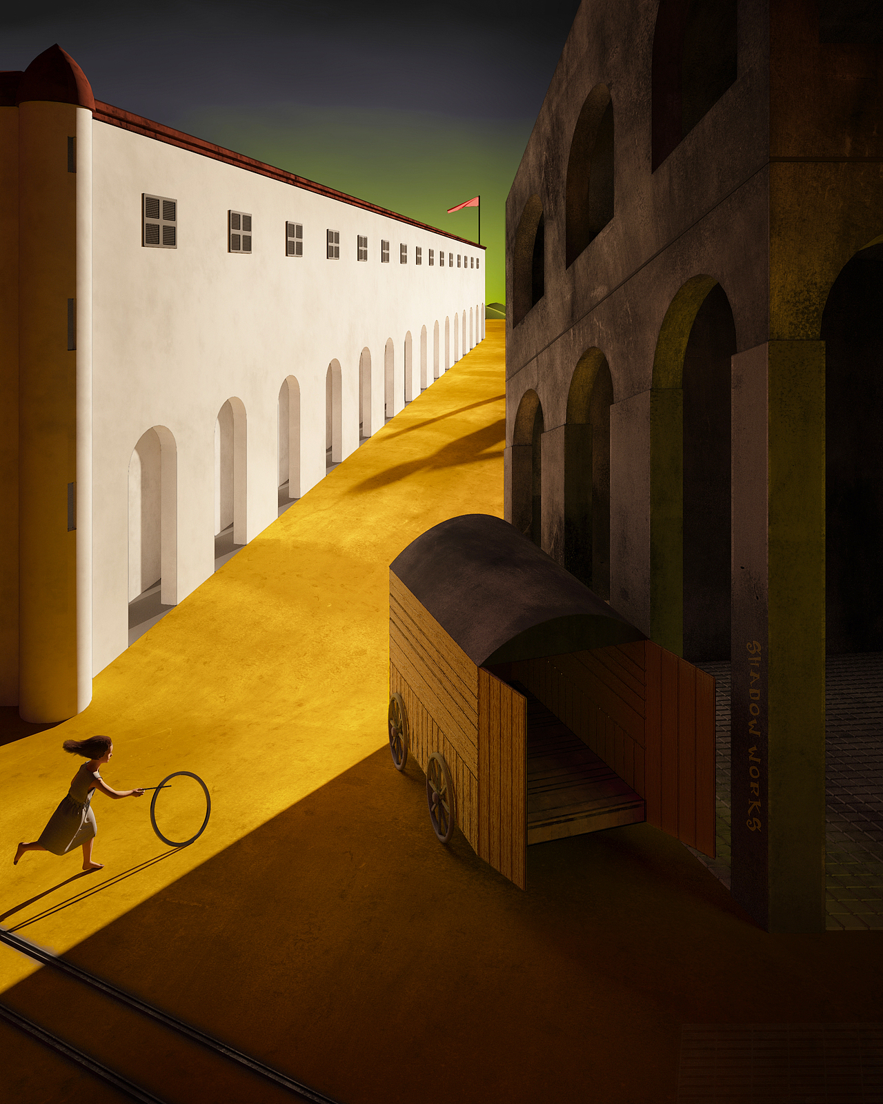 喜欢这副Giorgio de Chirico的超现实作品,来个二转三