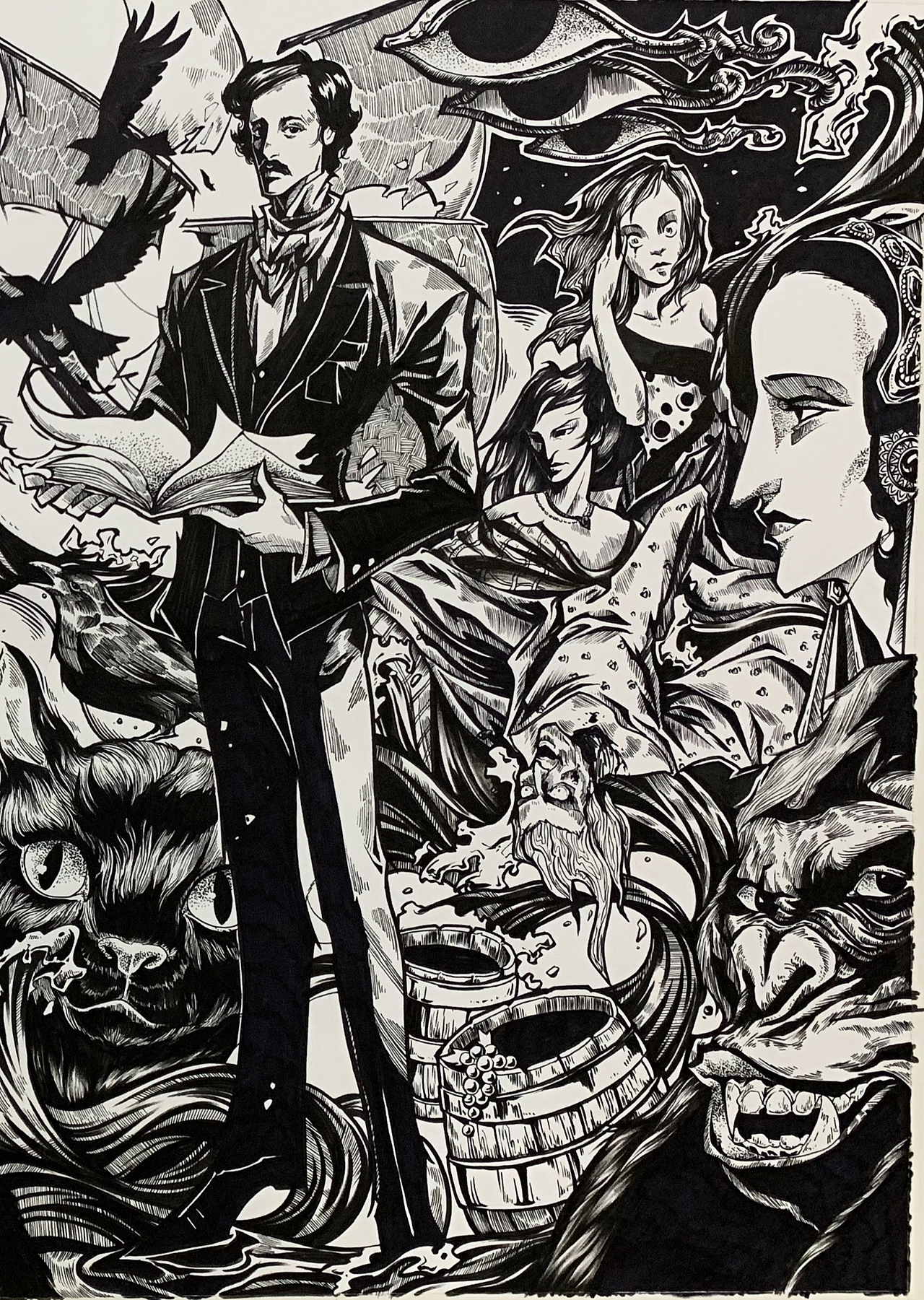 中西方古典黑白装饰画创作（图ZMjIzMzIyOTAw） - 艺术插画 - 站酷设计师厄舍府i原创素材 - 站酷ZCOOL