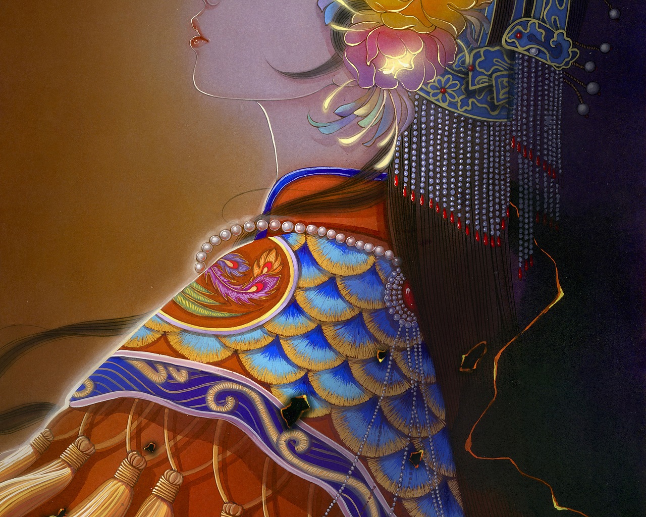古风水彩插画国粹戏曲美女（图ZMzA0OTE2NDUy） - 创作习作 - 站酷设计师静兮水彩原创素材 - 站酷ZCOOL