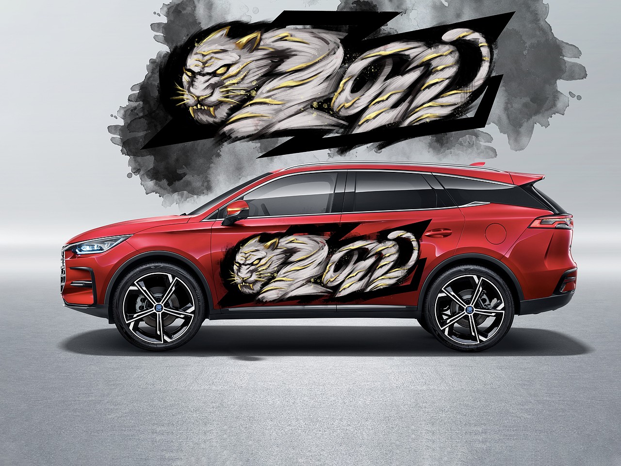 2022虎耀龙赢——涂鸦风龙虎车贴