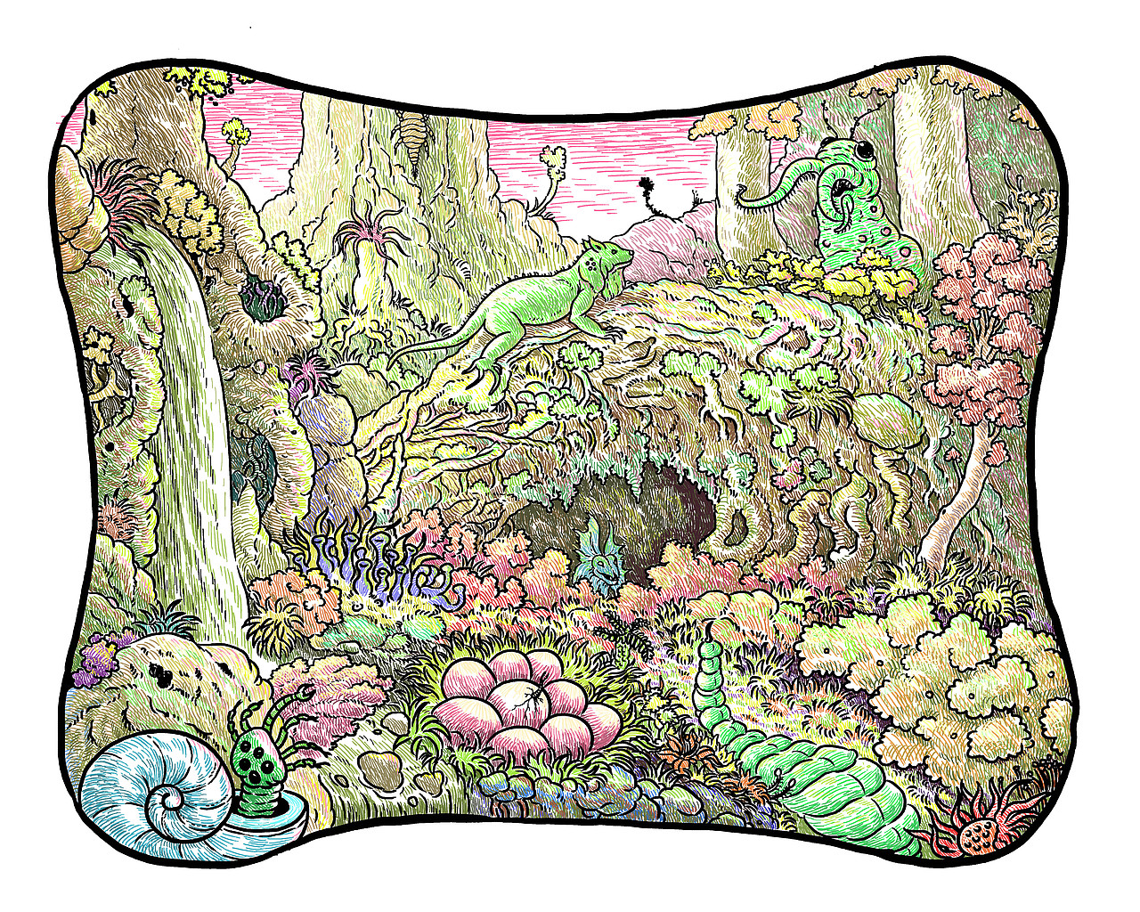 《秘境》——插画的形式与表达（图ZMTI4NzkwMTQ4） - 创作习作 - 站酷设计师绿野仙踪WYT原创素材 - 站酷ZCOOL