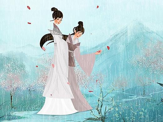 唯美古风惊蛰二十四节气海报