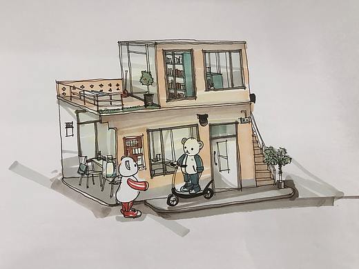 若来泰迪艺术屋手稿图—晴空教室