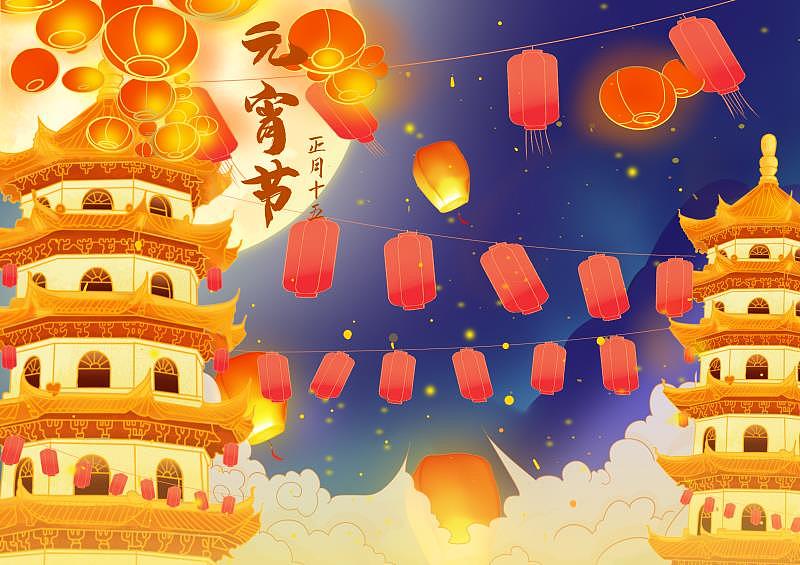 国风节日插画（图ZMjgzMjU4MDAw） - 商业插画 - 站酷设计师Kitty47原创素材 - 站酷ZCOOL