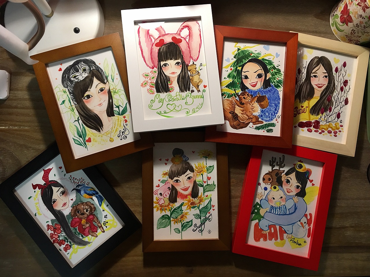 圣诞礼物之给七仙女的水彩小像