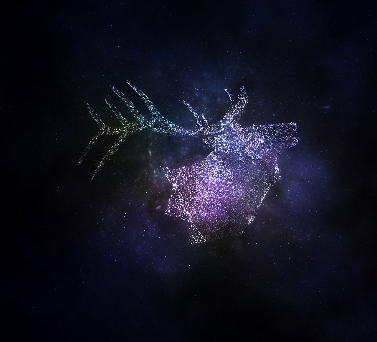 梦幻星空鹿圣诞麋鹿