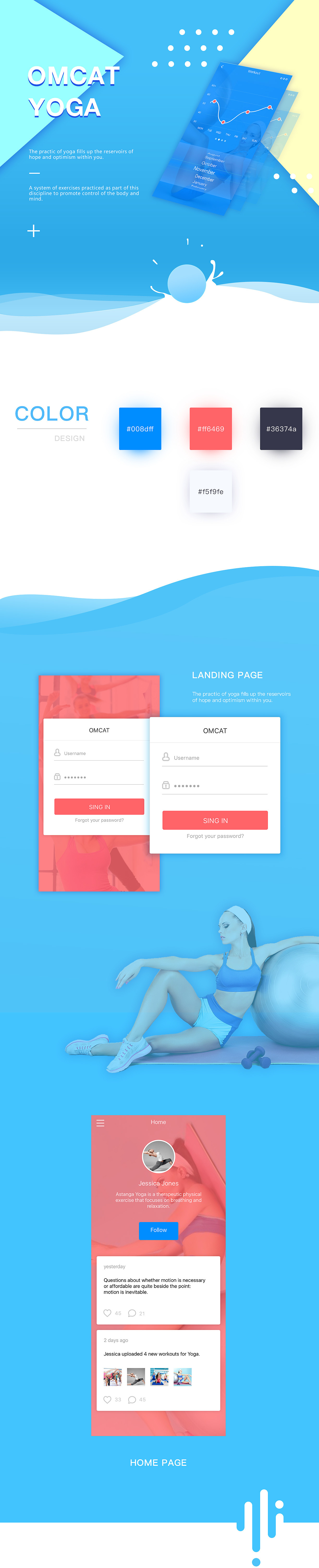 OMCAT-YOGA——瑜伽练习APP（图ZNjk2NDYzOTI=） - APP界面 - 站酷设计师马小Q原创素材 - 站酷ZCOOL