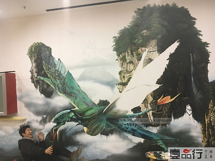 3d墙体手绘墙画|写实墙面彩绘|太原墙绘|墙绘3d画