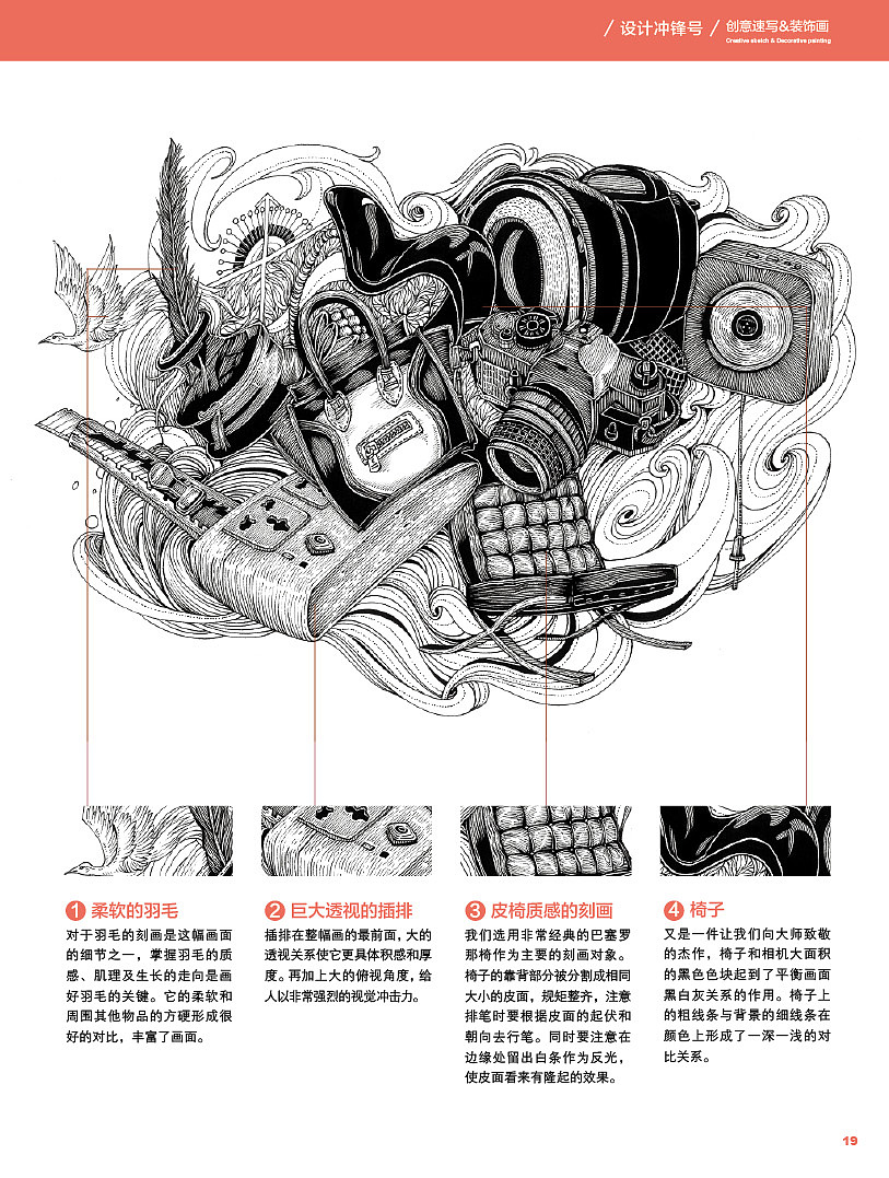 我去年出版的书籍《创意速写&装饰画》部分内页(图ZMTA5ODIwNjQ=) - 创作习作 - 站酷设计师傅淳强画者之旅原创素材 - 站酷ZCOOL