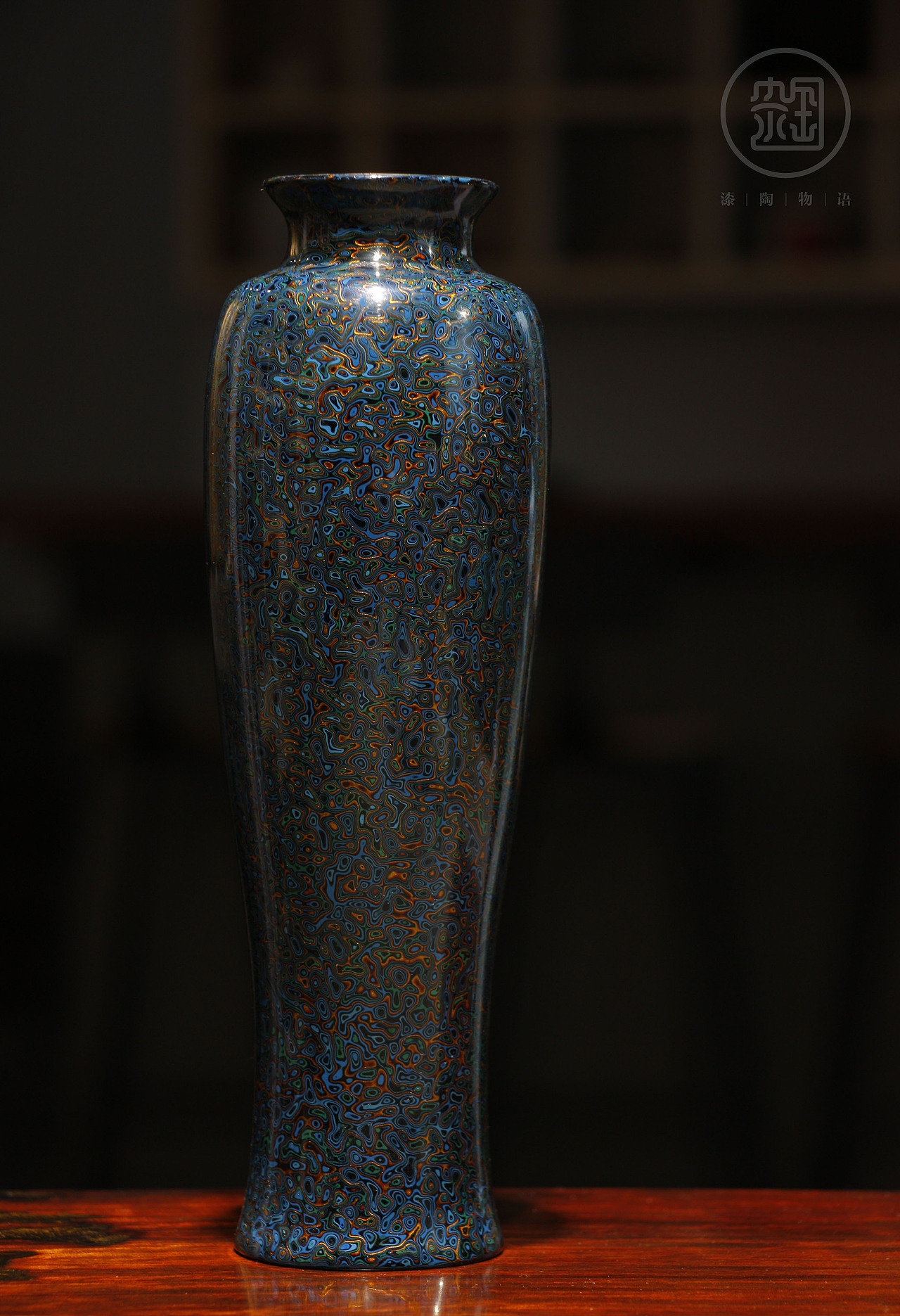 非遗手工艺大漆犀皮花器