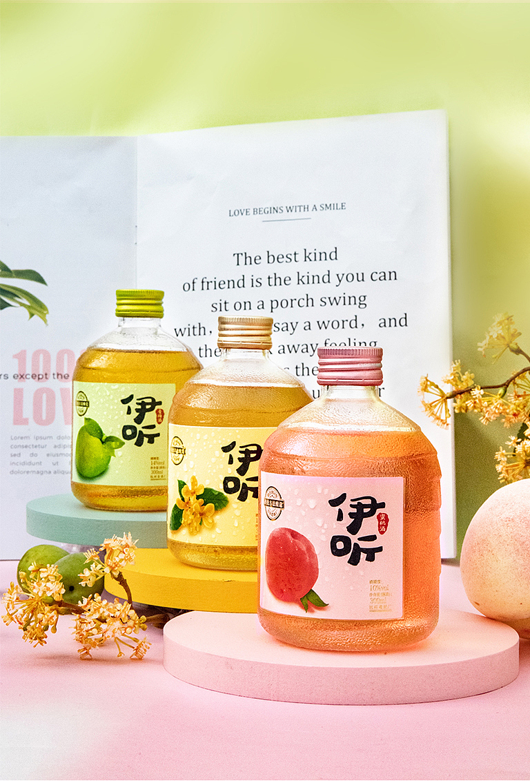 伊听蜜桃酒（图ZMjE5NjI3Mzg4） - 品牌 - 站酷设计师伊听果酒原创素材 - 站酷ZCOOL