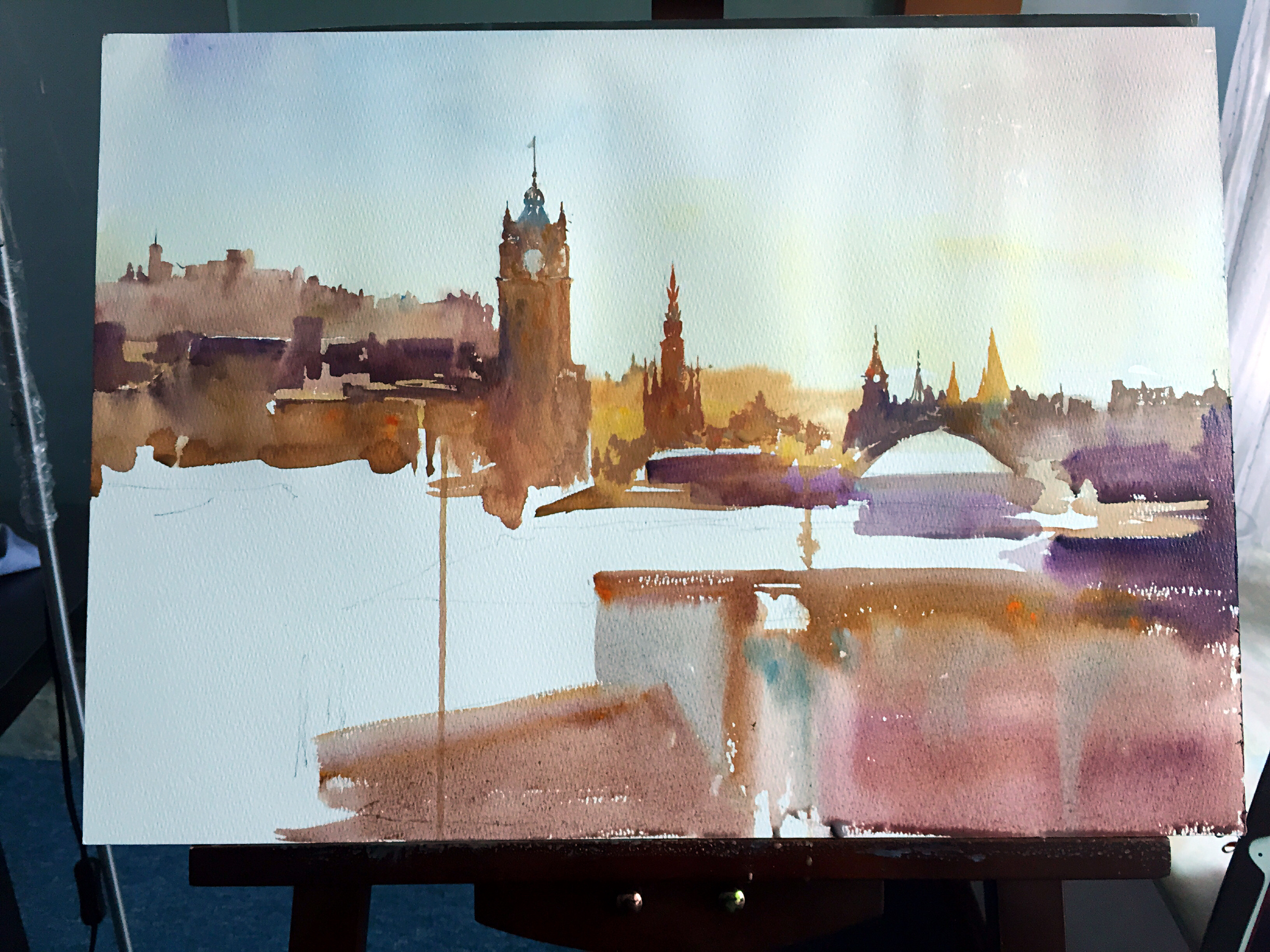 爱丁堡水彩风景