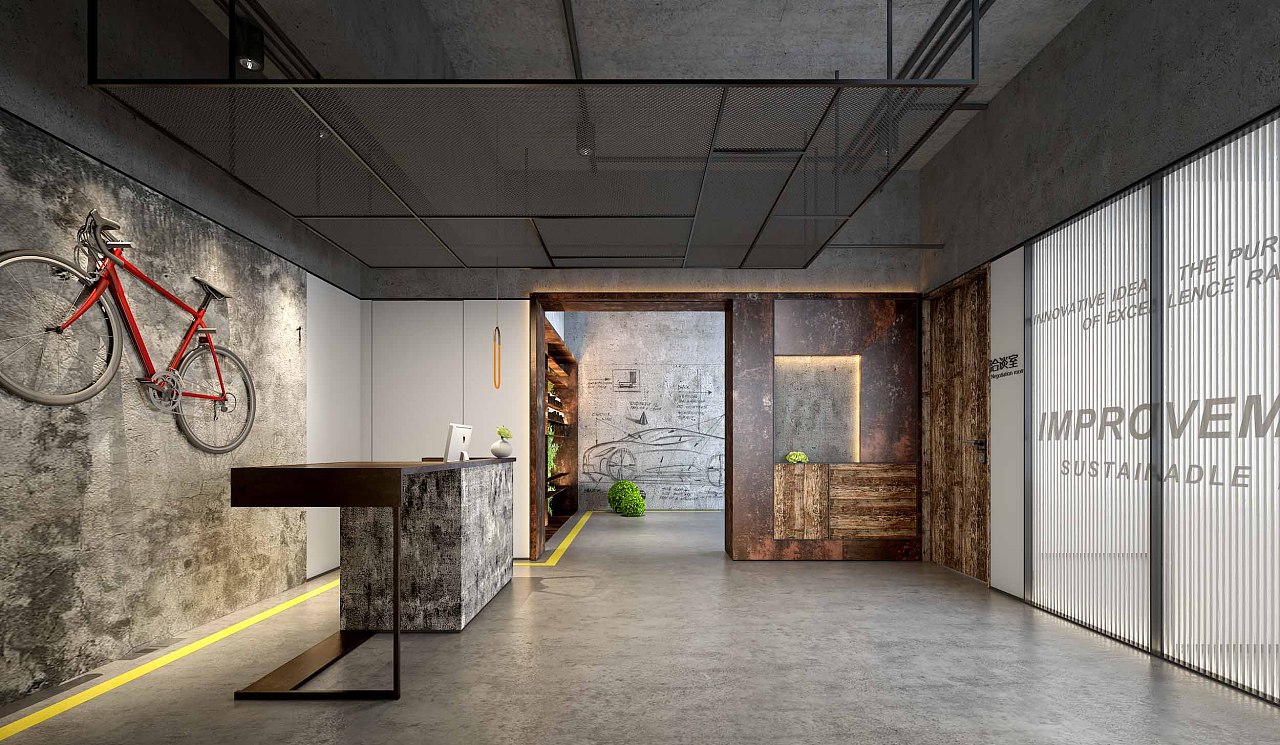 工业风办公前台