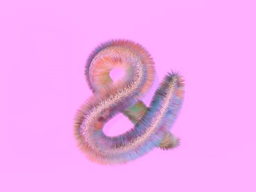 C4D-毛发字体