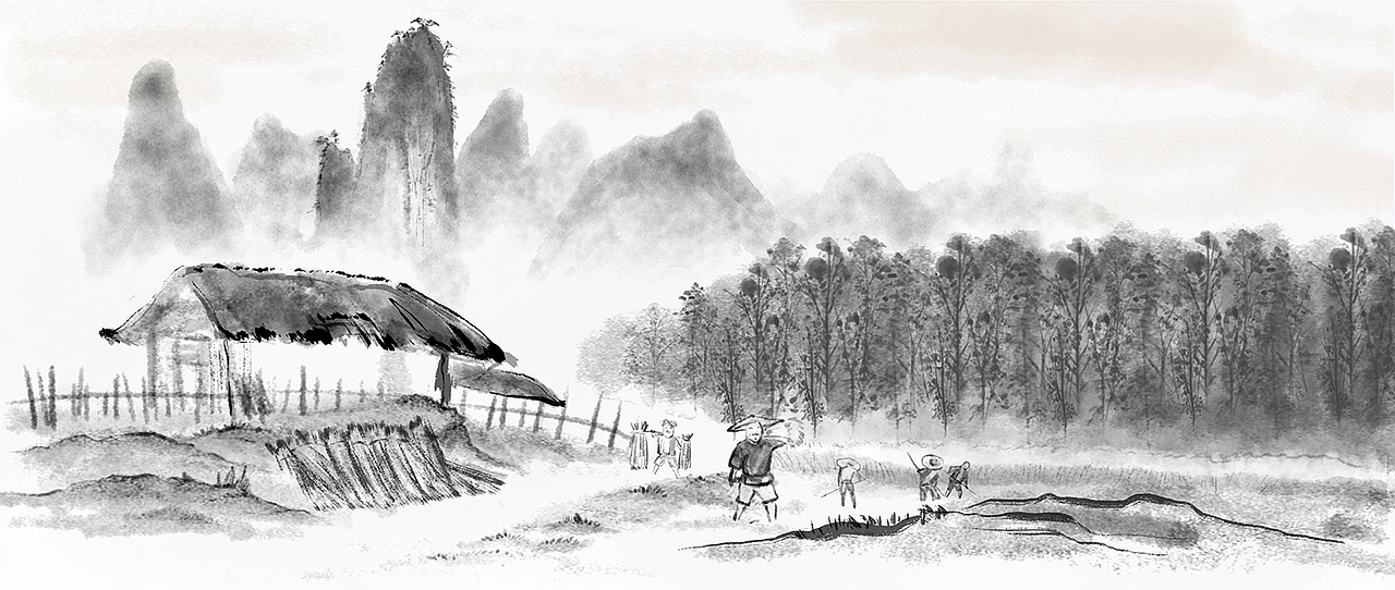水墨插画（图ZMjAzNzU5MzE2） - 商业插画 - 站酷设计师__卡尺原创素材 - 站酷ZCOOL