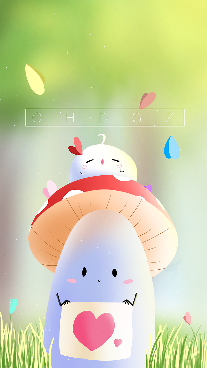 光耀之森系列 小蘑菇第一次画画iphone版|插画|儿童插画|吃画的鸽子