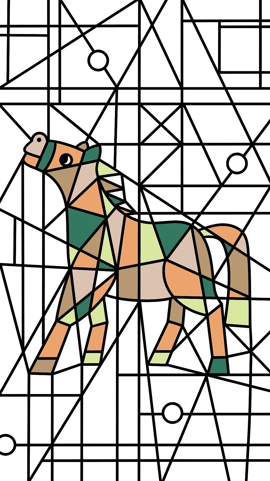 procreate 十二生肖几何切割